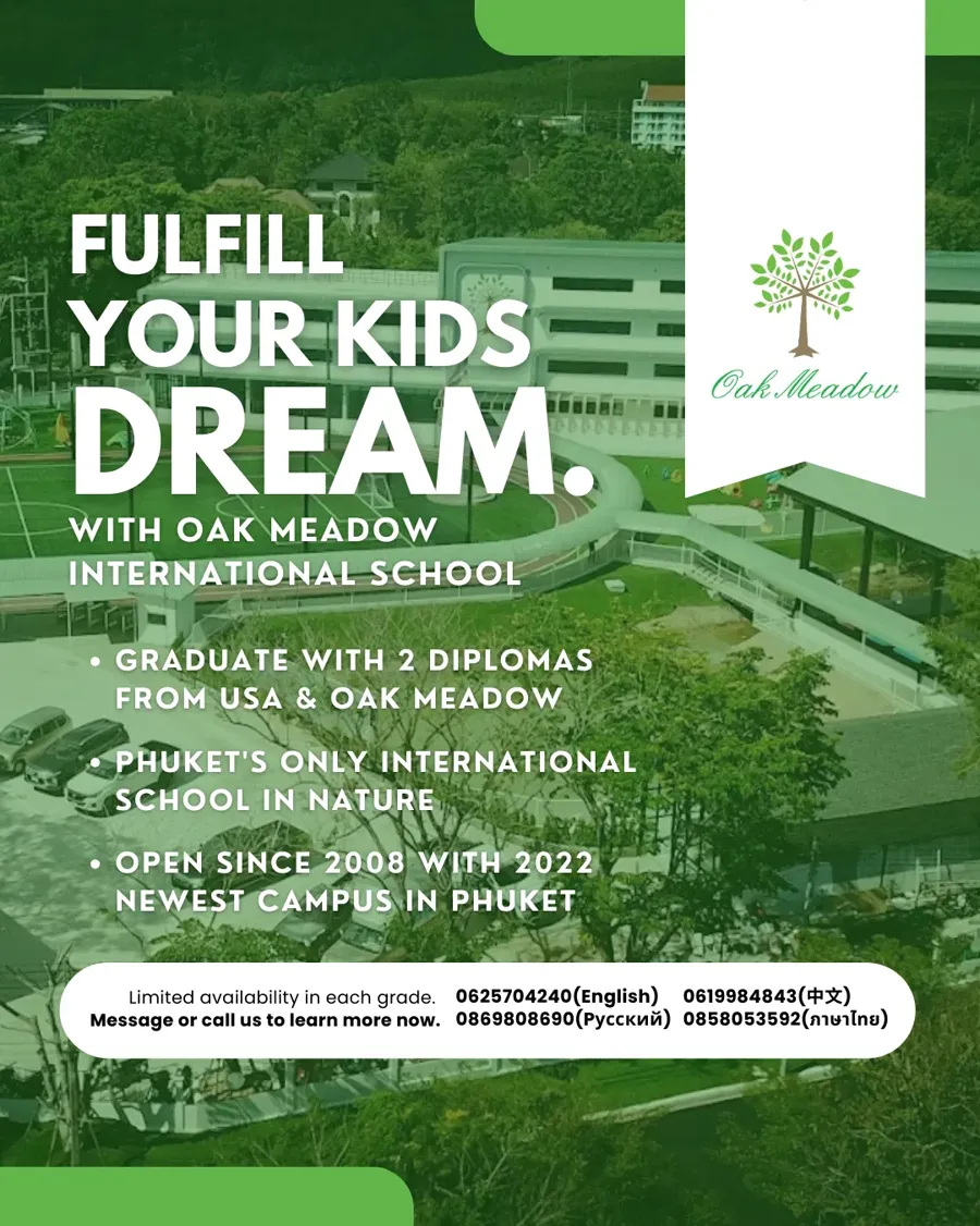 Phuket's Only International School in Nature admission flyer